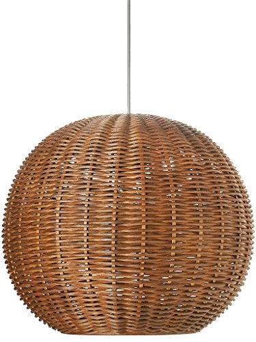 Wicker Ball Pendant Light (Rustic Brown)