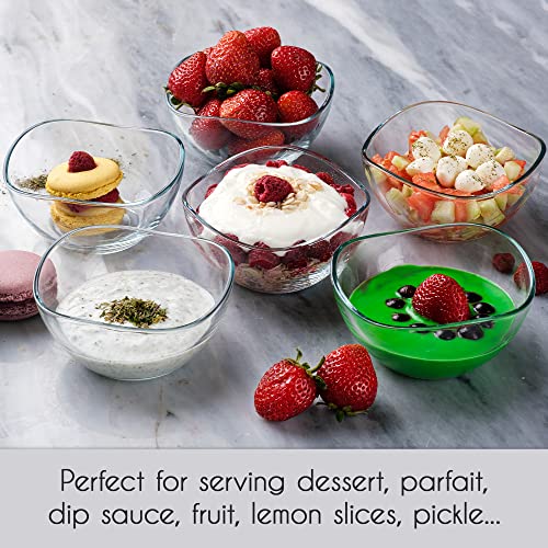 CRYSTALIA Small Glass Bowls for Kitchen Prep (6 Count)