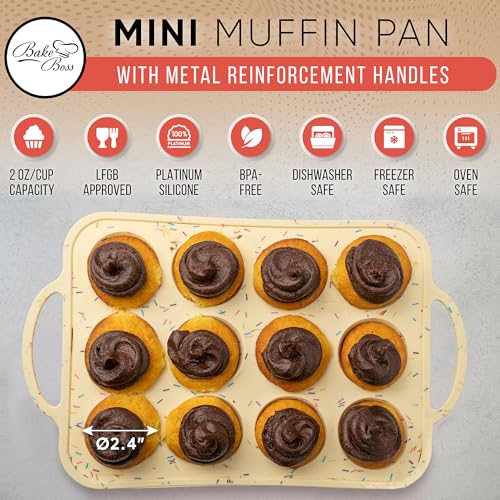 Silicone Mini Muffin Pan 12 Count (Confetti / Mini (12 Cups))