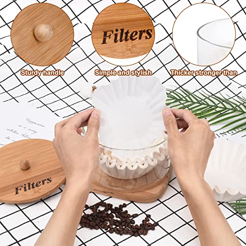 Coffee Filter Holder with Lid for Coffee Bar Accessories Decor (16 Ounce)