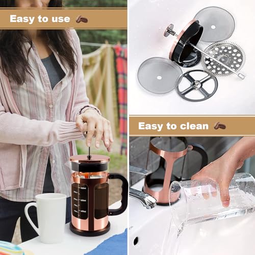 French Press Coffee Maker (Rose gold)
