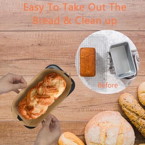 100 Pcs 9x5 in Loaf Pan Liners for Baking Bread Pan Parchment Paper (14.92*5 inch)