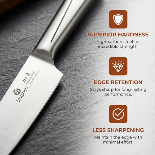 Japanese High Carbon Stainless Steel Knife Set with Block (Silver Gray)