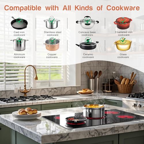 30 Inch Electric Cooktop (Black30 inch 5 burners)
