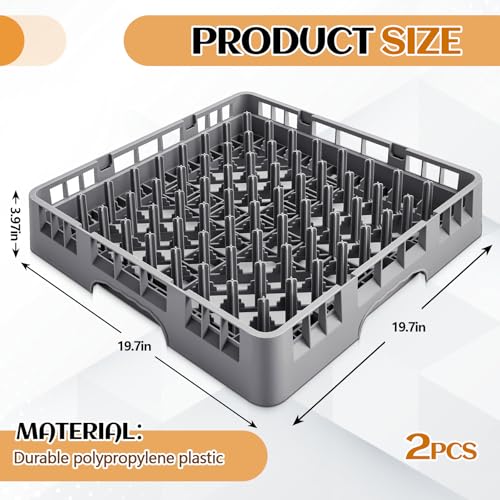 2 Pack Commercial Dishwasher Tray Rack (Gray / Peg Dish)