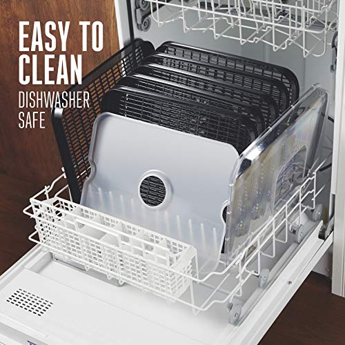 Food Dehydrator Machine for Jerky (Digital Temperature Control (100-160F) / 6 Stackable Trays, White)