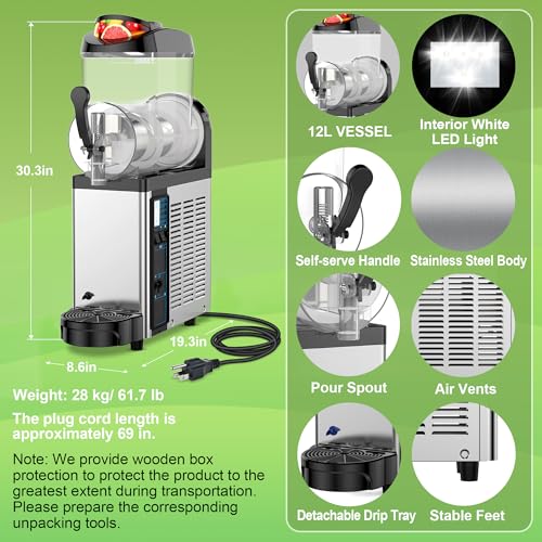 12L Commercial Slushie Machine Frozen Drink Maker Stainless Steel Slushy (12L)