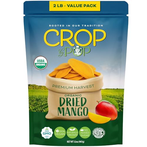 CROP BY POP Organic Sun Dried Mango Slices (Organic Dried Mango / 32 oz)