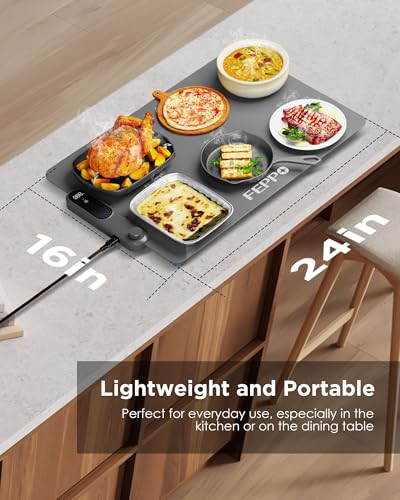 Food Warming Mat (Grey / XL Large: 24“x16")