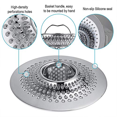 Drain Hair Catcher Tub Drain Protector (Stainless-steel)