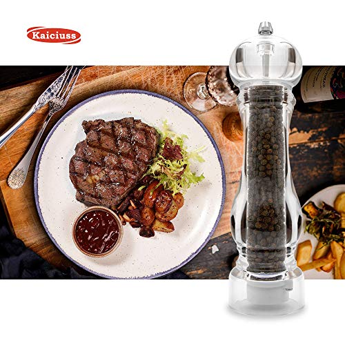 Salt Pepper Grinder Mill Arcylic (White Box 1 Pack)