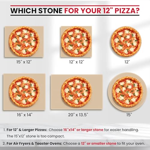 15 x 12 Inch Rectangular Pizza Stone for Oven and Grill