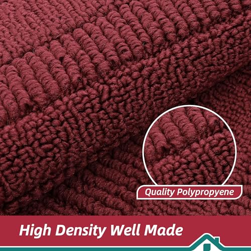 24x36 Inch Kitchen Rugs Non Slip Washable Kitchen Sink Rug (2' x 3' (Semicircular) / Red)