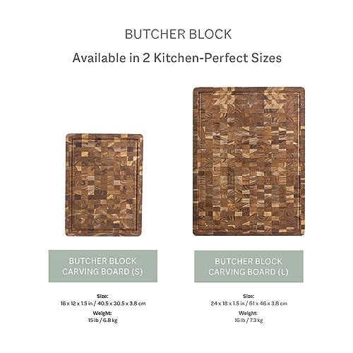Butcher Block Carving Board (With Juice Groove / Extra Large (24 inch x 18 inch x 1.5 inch))
