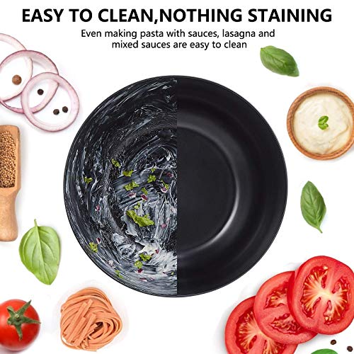 10" Large Salad Serving Bowl with Utensils in Lid (9.84 inch / Matte Black)