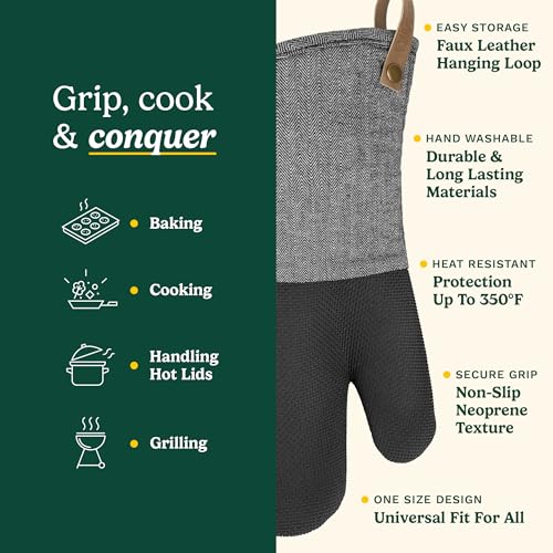 Cuisinart Heritage Kitchen Oven Mitts (Black Chevron)
