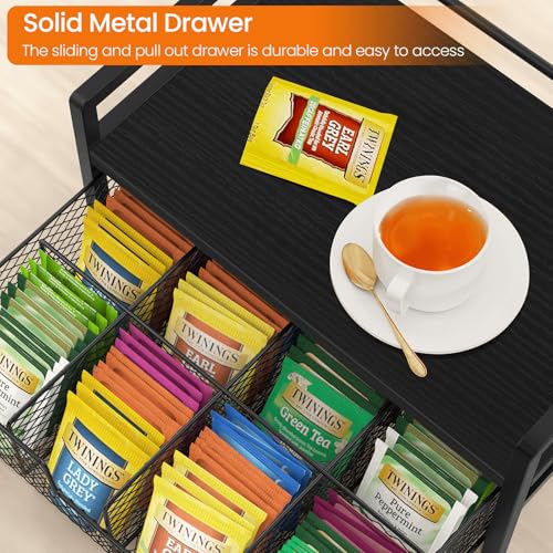 Wood Tea Bag Organizer (Black)