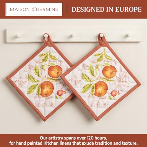 Pot Holders 100% Cotton Potholders (128 - Vintage Harvest / 8" x 8" (Pot Holder Pack of 2))