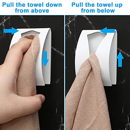 4 Pcs Self Adhesive Kitchen Towel Hook Holder (White)