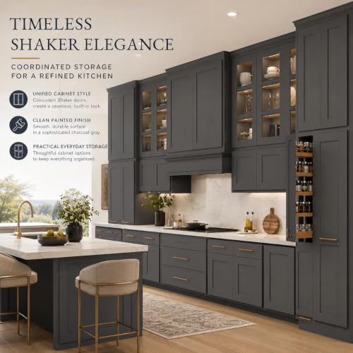 Wall Mounted Cabinet (Pebble Gray / 24" W x 12" D x 42" H)