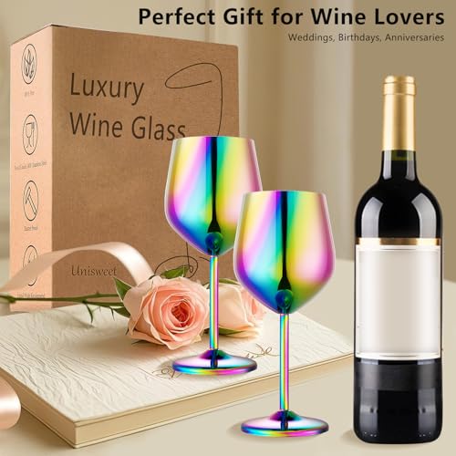 Unbreakable Stainless Steel Wine Glasses Set of 2 (2 Count)