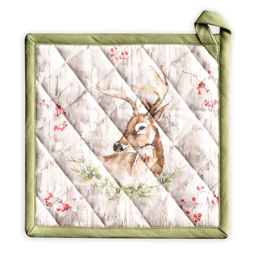 Pot Holders 100% Cotton Potholders (091 - Mountain Life / 8" x 8" (Pot Holder Pack of 1))