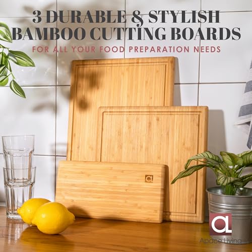 Chorus Bamboo Cutting Board Set with Juice Groove (Straight Chic Bamboo)