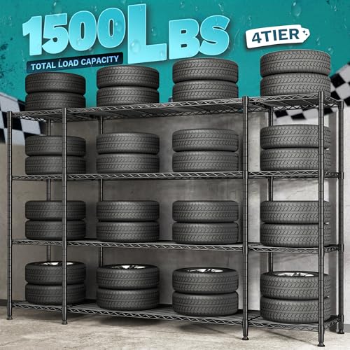 78.4''W Storage Shelves (Black-78.4" W x 11.8''D x 59''H)