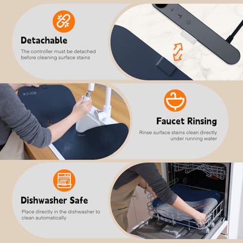 Warming Mat for Food (Dark-blue / XL: 35.8''×15.8'')