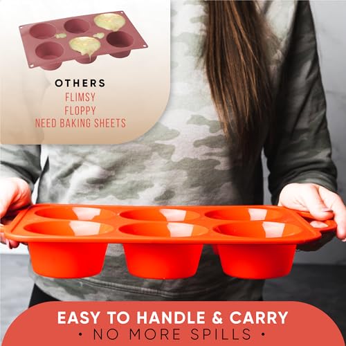 Silicone Muffin Pan (Red / Regular (6 Cups Pan))