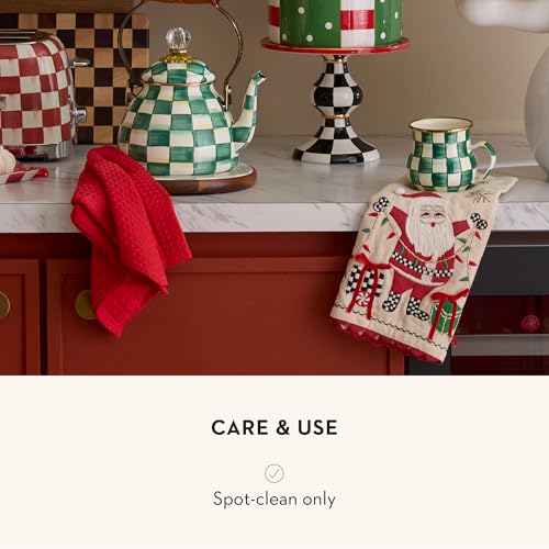 Set of 2 Cotton Dish Towels (Santa With Tree Lights / 2-Pack)