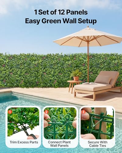 Artificial Plant Wall (Mixed Leaf / 20*20IN 12Pcs)