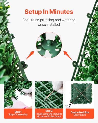 Artificial Grass Wall Panels (Mixed Leaf / 20*20IN 12P)