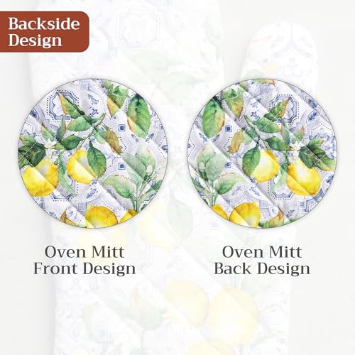 Maison d'Hermine Oven Gloves 100% Cotton Oven Mitt (030 - Citrus / 7.5" x 13" (Oven Mitt))