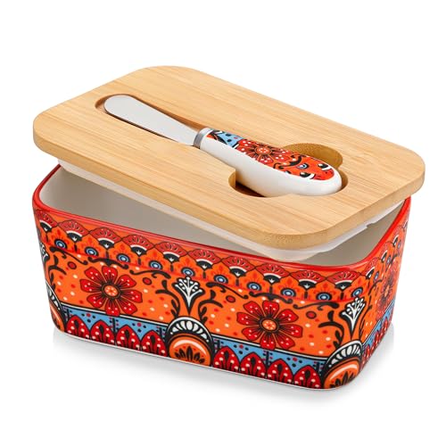 KRVI Butter Dish with Lid (Marrakech Bloom)