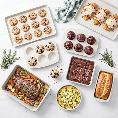 8 Piece Stackable Bakeware Set (French Gray)