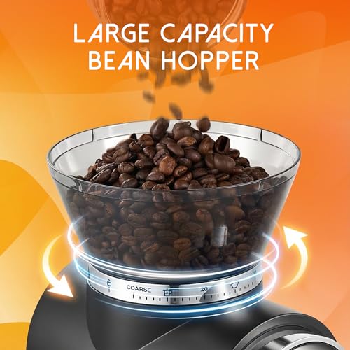 Conical Burr Coffee Grinder Electric (Black)