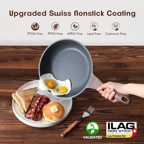 Nonstick Frying Pan Skillet (8 Inch / Gray)