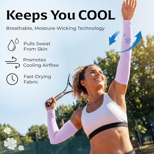Women’s Cooling Arm Sleeves (1 Pair: Pastel Purple / One Size)