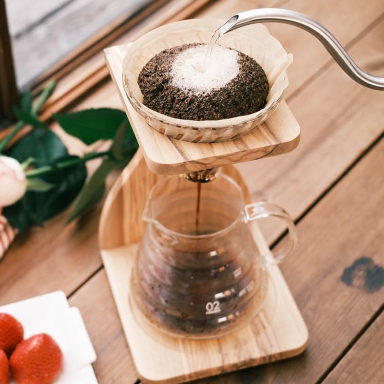 V60 Olive Wood Pour Over Stand Set (5 Component Set)