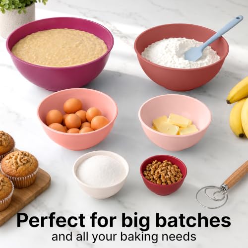 12 Piece Plastic Mixing Bowls with Lids Set (452.48 Count)