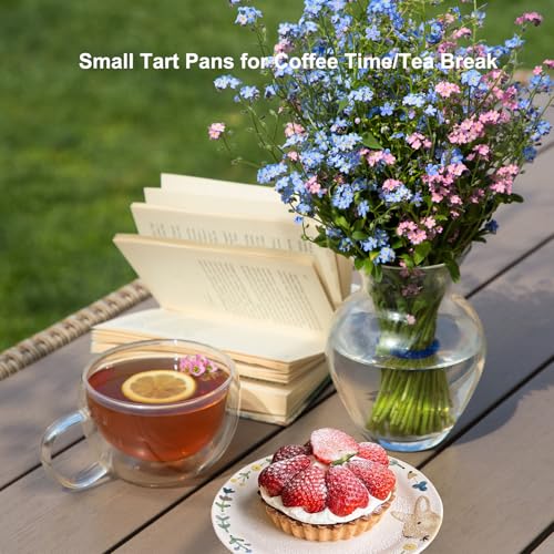 11 & 9 Inch Round Tart Pans with 2Pcs 4'' Mini Pans. Removable Bottom ((11+9+4) IN)