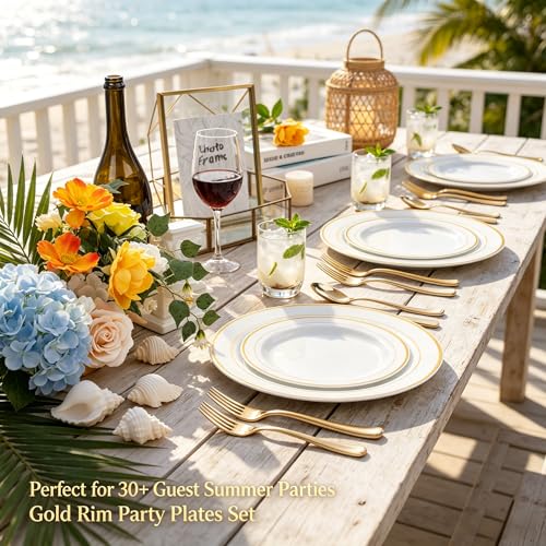 60PCS Gold Plastic Plates (60 Count)