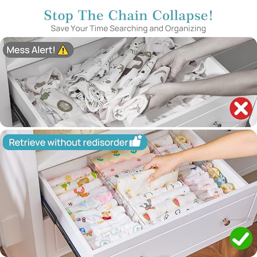 4" High Drawer Dividers for Clothes (4" H,13-22" L)