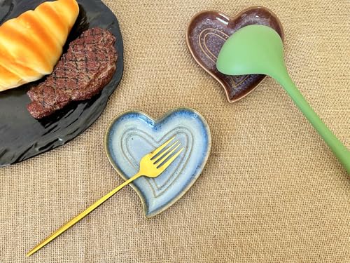 Ceramic Spoon Rest for Stove Top (Retro Ocean Blue)