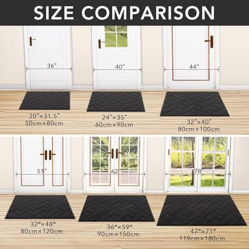 Indoor Door Mat (Charcoal / 48" x 32" (Rectangular))