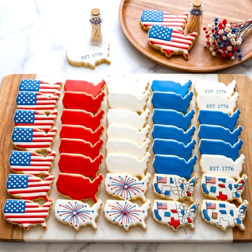 4th of July Cookie Cutters 8Pcs Large Size for Celebration (4th of July)