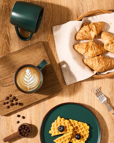 Mercury Coffee Mugs 13 oz (Mercury-Dark Green / 6 Count (Pack of 1))