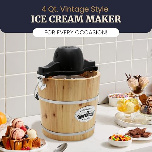 EIM402 4Qt Old Fashioned Wood Bucket Ice Cream Maker (Pine)