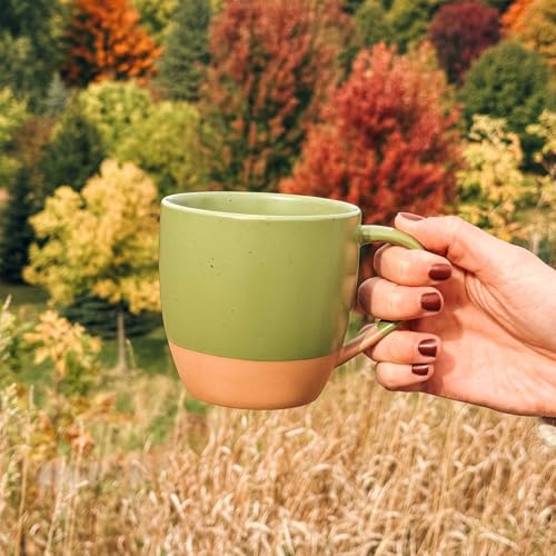 Ceramic Artisan Matte Large Latte Mug Set of 4 (Safari Colors)